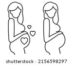 pregnancy icon. flat line icon... | Shutterstock .eps vector #2156598297