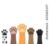 Paws Up Pets Set Isolated On...