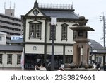 Small photo of Matsuyama,ehime Japan - August 20, 2023: Beautiful monument building in Dogo Onsen Matsuyama Japan.