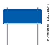 Side Road Blank Blue Sign. 3d...