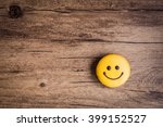smiley face on wooden background, food, flat lay, top view, copy space