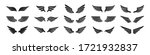 set of black wings icons. wings ...