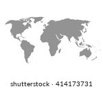 grey political world map  white ... | Shutterstock .eps vector #414173731