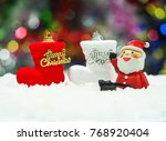 santa clause sitting on the... | Shutterstock . vector #768920404