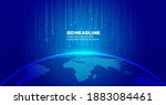 01 data and luminous lines fall ... | Shutterstock .eps vector #1883084461