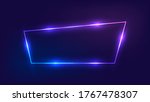neon trapezoid frame with... | Shutterstock .eps vector #1767478307