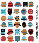 set of thirty vector badges... | Shutterstock .eps vector #496656757