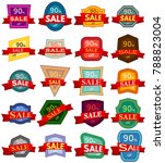 set of twenty discount stickers.... | Shutterstock .eps vector #788823004