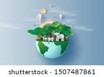 illustration of elephants in... | Shutterstock .eps vector #1507487861