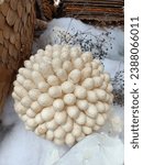 Small photo of Silk cocoon after getting silk fiber It has been woven into cloth. Silk cocoons can also be used for decoration.
