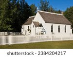 Small photo of picket fence. The blooming flowers, lush greenery, and the white picket fence create a picturesque scene. Perfect for adding a touch of rustic charm to your projects, this image radiates tranquility