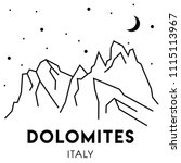 Dolomites Alps In Italy. Black...