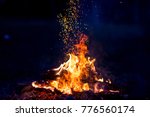 Burning Wood At Night. Campfire ...