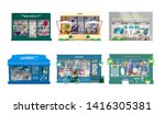 vector set of shops exteriors.... | Shutterstock .eps vector #1416305381