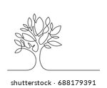 continuous line drawing of tree ... | Shutterstock .eps vector #688179391