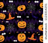 abstract halloween pattern for... | Shutterstock . vector #1123314251
