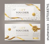 set of stylish gift voucher... | Shutterstock .eps vector #1070183741