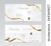 set of stylish gift voucher... | Shutterstock .eps vector #569369827