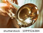 The trumpeter is playing on a...