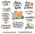 set of hand drawn lettering... | Shutterstock .eps vector #1496040614