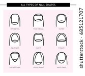 different nail shapes. vector... | Shutterstock .eps vector #685121707