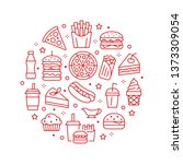 Fast Food Circle Illustration...