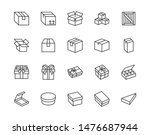box flat line icon set. carton  ... | Shutterstock .eps vector #1476687944