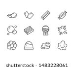 bubble gum flat line icons set. ... | Shutterstock .eps vector #1483228061