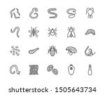 parasites flat line icons set.... | Shutterstock .eps vector #1505643734