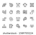 outsource flat line icons set.... | Shutterstock .eps vector #1589705224