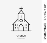Church Line Icon  Vector...