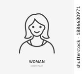 woman flat line icon. vector... | Shutterstock .eps vector #1886630971