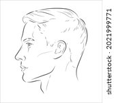side profile man face. male... | Shutterstock .eps vector #2021999771