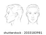 set of man face. different... | Shutterstock .eps vector #2033183981
