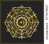 sacred geometry symbol with... | Shutterstock .eps vector #577675027