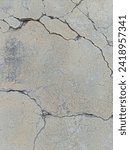 Small photo of Cracked cement wall. Gray cracked concrete wall covered with gray cement surface as background. Grey cracked concrete texture. Abstract background of crack concrete wall. cracked wall background.