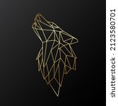 golden geometric head of... | Shutterstock .eps vector #2123580701