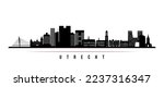 Utrecht skyline horizontal banner. Black and white silhouette of Utrecht, Netherlands. Vector template for your design. 
