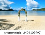 Small photo of My wedding arch in one of the greatest beaches on earth. A cozy beach in Mahe island, Syechelles.