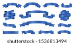 blue ribbons. realistic ribbon... | Shutterstock .eps vector #1536813494