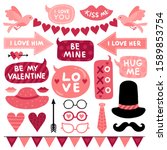 valentines day photo booth... | Shutterstock .eps vector #1589853754