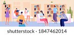 people in library. person read  ... | Shutterstock .eps vector #1847462014