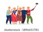 seniors group. old people ... | Shutterstock .eps vector #1896651781