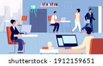 people leave office. employee... | Shutterstock .eps vector #1912159651