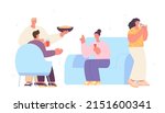 home friends party with drinks... | Shutterstock .eps vector #2151600341