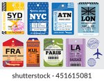 retro baggage tags and travel... | Shutterstock .eps vector #451615081