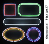 illuminated neon borders  empty ... | Shutterstock .eps vector #546610687