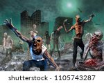 Zombie Scene 3d Illustration