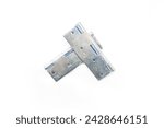 Small photo of door kabza, door hing, Door hinges made of metal on a white isolated background. Hinges for doors of a room, apartment, office, warehouse and other premises. Fastening for doors on the frame and on th