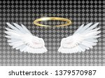 angel wings icon with nimbus  ... | Shutterstock .eps vector #1379570987